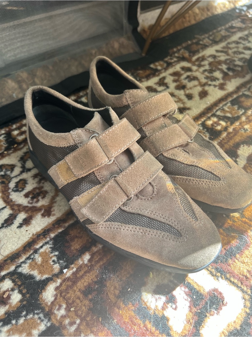 Geox Brown Suede Velcro Women’s Sneakers